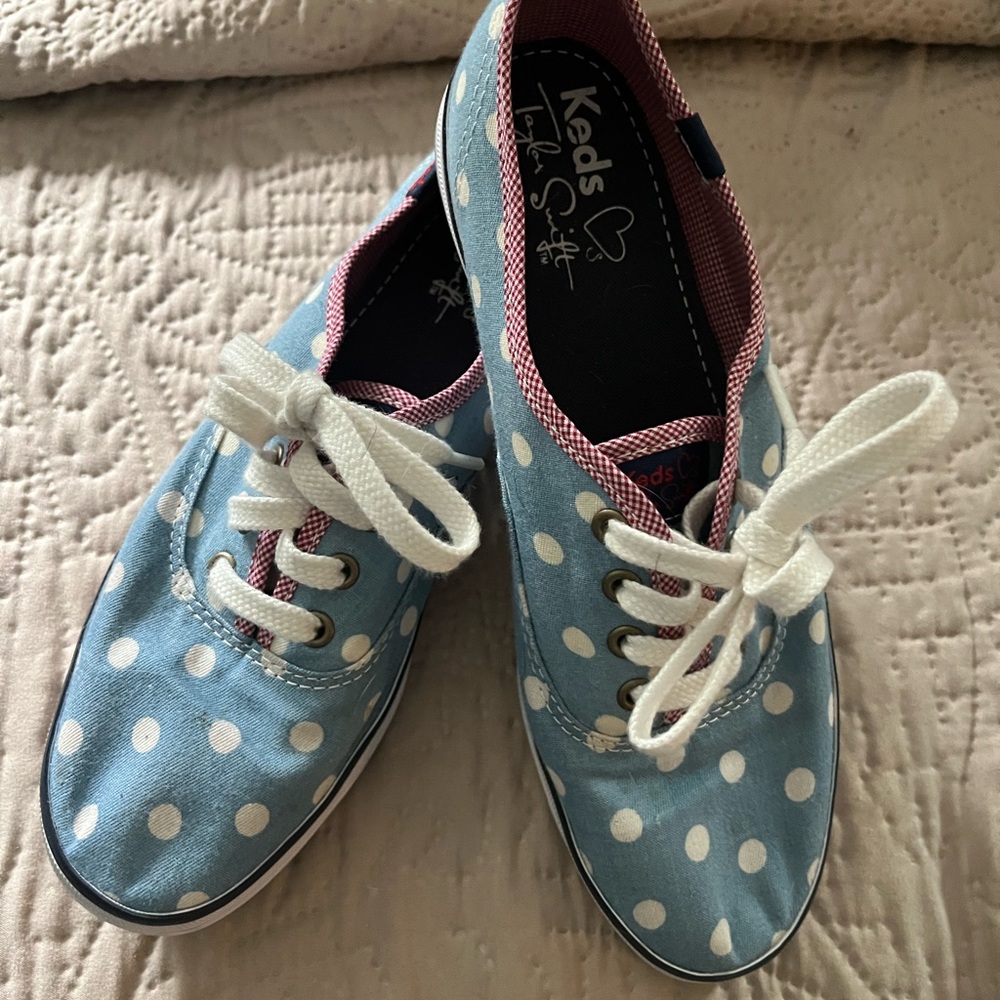Taylor Swift Keds Blue Polka Dot Sneakers size 7